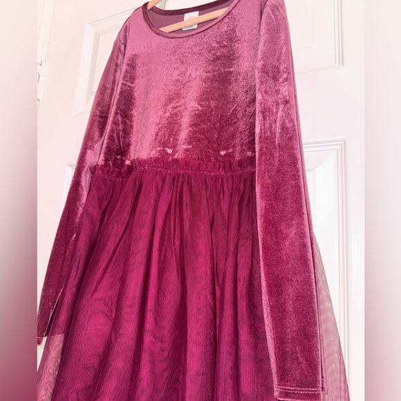 Wonder Nation Girls Long Sleeves Velour Tutu Dress - Picture 6 of 10